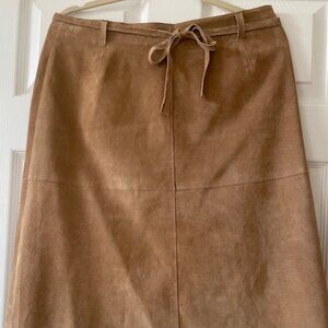 CLASSIC Camel Suede Skirt by ISAAC MIZRAHI Sz 10